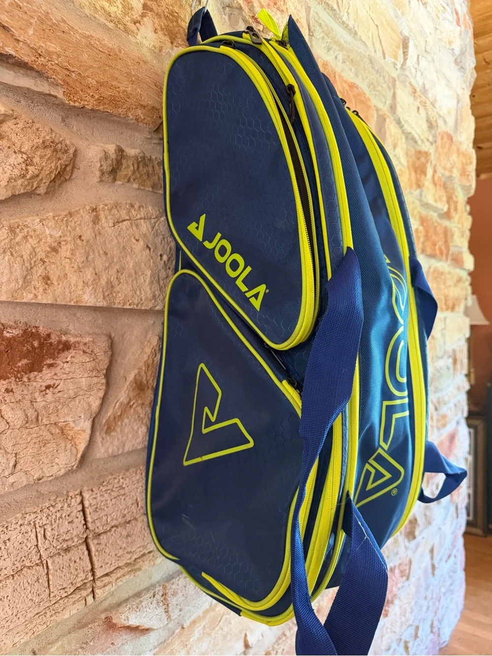 JOOLA Navy & Neon Yellow Duffel Bag for Men